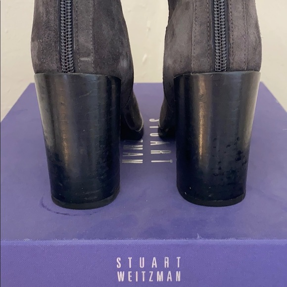 Stuart Weitzman, Select, slate grey suede bootie - Picture 4 of 7
